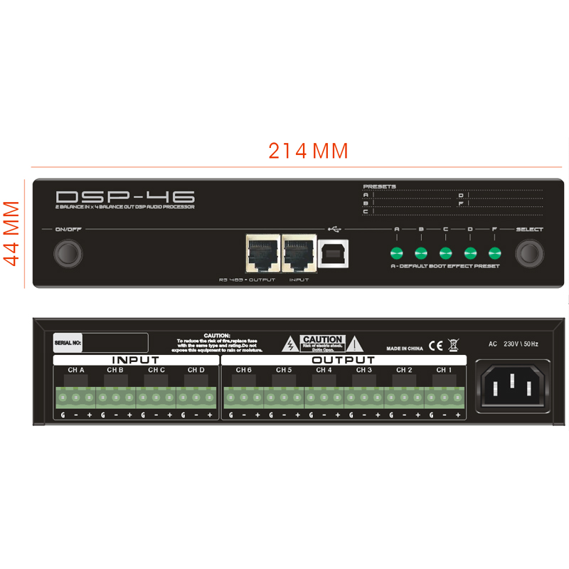 DSP46 4 inputs 6 outputs Digital Signal Processor Matrix system