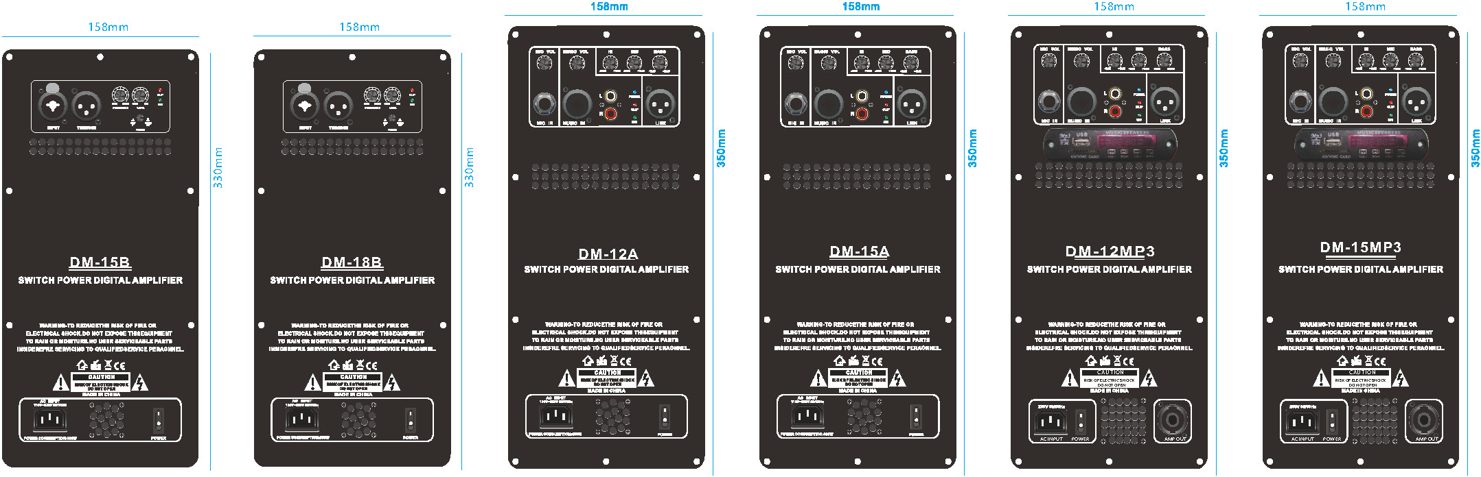 DM12A DM15A DM12A-MP3 DM15A-MP3 DM15B Amplifier Module